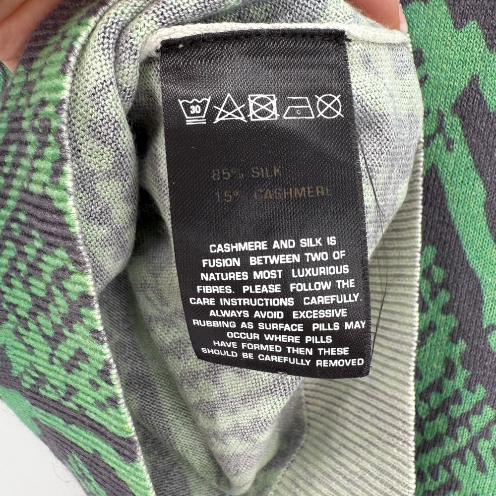 Jumper 1234 Snake Crew Sweater size 2/S Green Cashmere Silk Blend - Picture 4 of 6